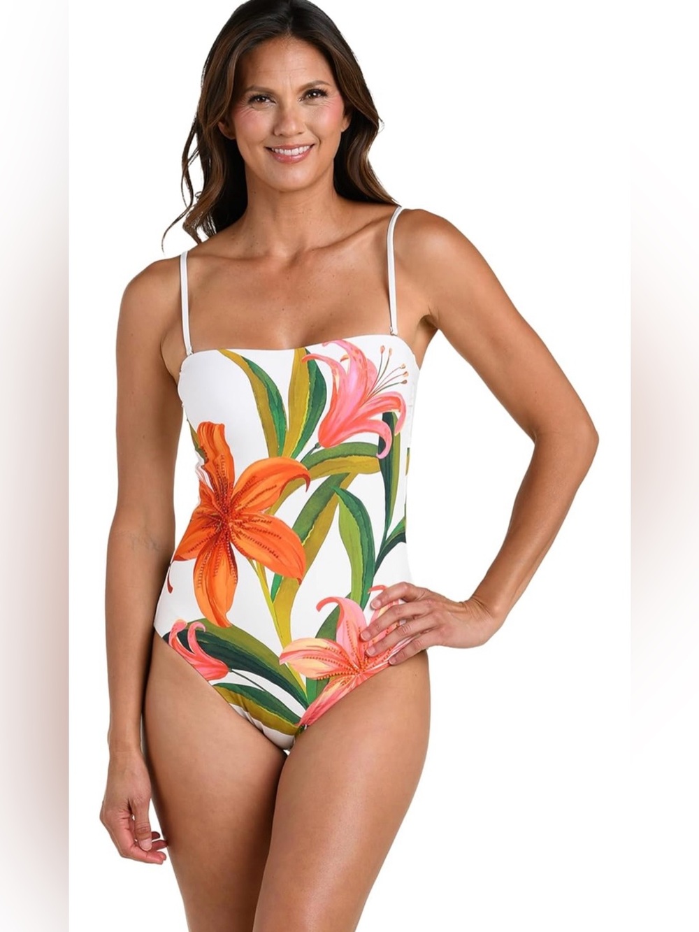 La Blanca Women's One Piece Swimsuit Bandeau Tummy Control Bathing Suit